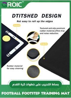 GROIC Football Footstep Training Set - Football Footstep Training Mat and Anti-Slip Grip Socks, Soccer Training Mat Soccer Workout Equipment Indoor Soccer Skills Drills Pad Soccer Train Mat (90*60cm)  - Image 3