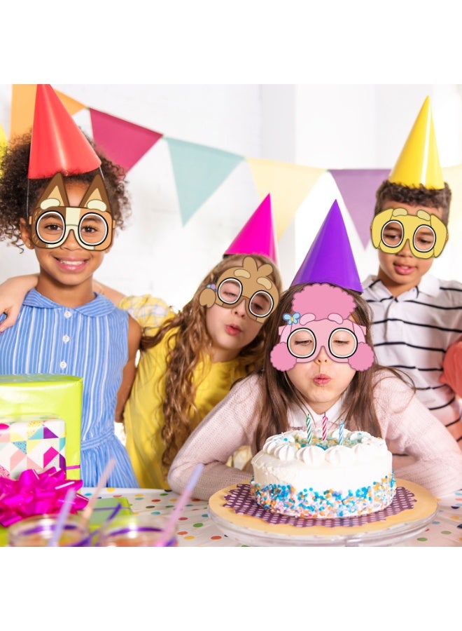ILovhaprty 24pcs Bluey Paper Glasses - Family Fun Party Favors, 6 Designs Cartoon Eye Masks for Kids, Birthday Party Supplies, Photo Booth Props, Cute Costume Glasses for Bluey Birthday Decoration Supplies - Image 5