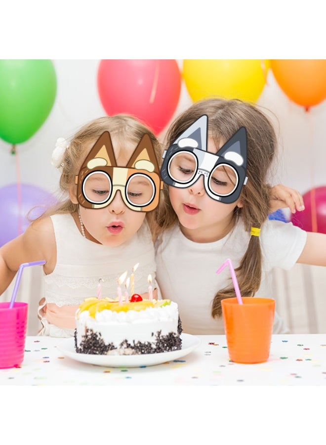 ILovhaprty 24pcs Bluey Paper Glasses - Family Fun Party Favors, 6 Designs Cartoon Eye Masks for Kids, Birthday Party Supplies, Photo Booth Props, Cute Costume Glasses for Bluey Birthday Decoration Supplies - Image 4