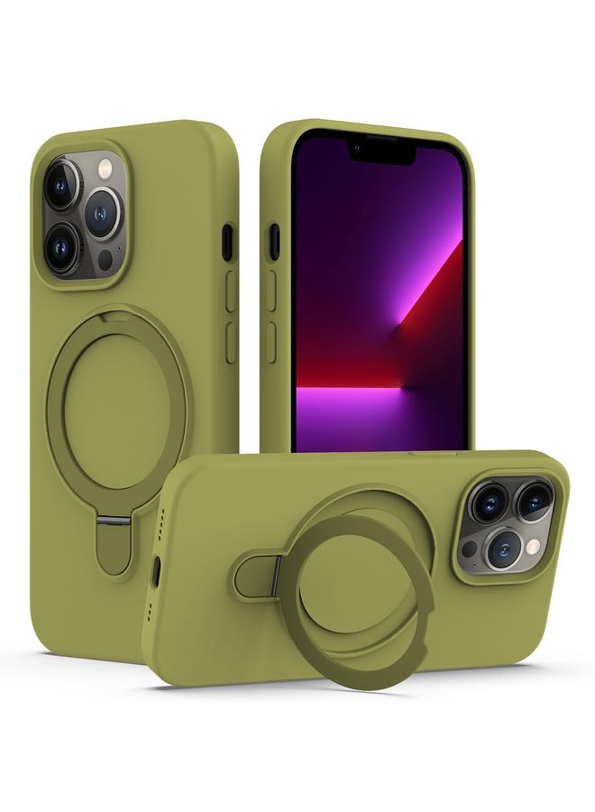 Zaboon Case For iPhone 13 Pro Max Liquid Silicone MagSafe Magnetic Phone Case with Ring Holder - Image 1