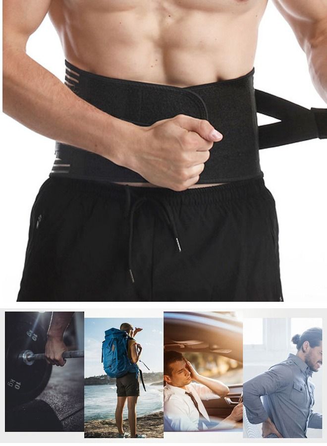 DUNISO Sports Back Brace for Men and Women Breathable Waist Lumbar Lower Back Support Belt for Sciatica Herniated Disc Scoliosis Back Pain Relief Heavy lifting with Dual Adjustable Straps - Image 2