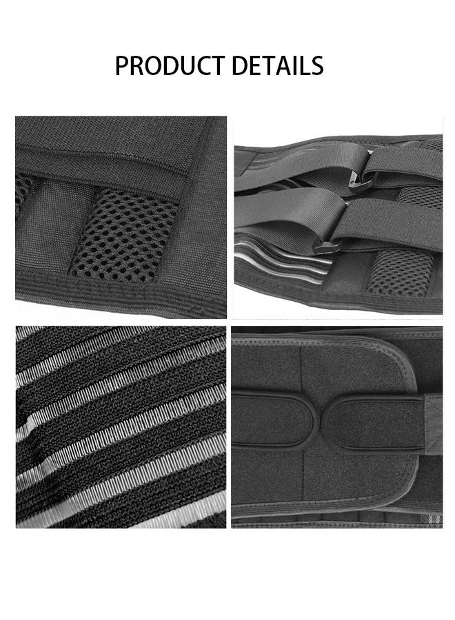 DUNISO Sports Back Brace for Men and Women Breathable Waist Lumbar Lower Back Support Belt for Sciatica Herniated Disc Scoliosis Back Pain Relief Heavy lifting with Dual Adjustable Straps - Image 4