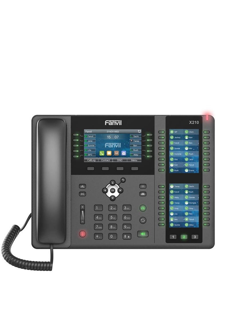 فانفيل Fanvil X210 Enterprise VoIP Phone For Business, Ip Phone Landline for Managers and Busy Office Professionals (Black) IP telephone for small and medium sized business - Image 1
