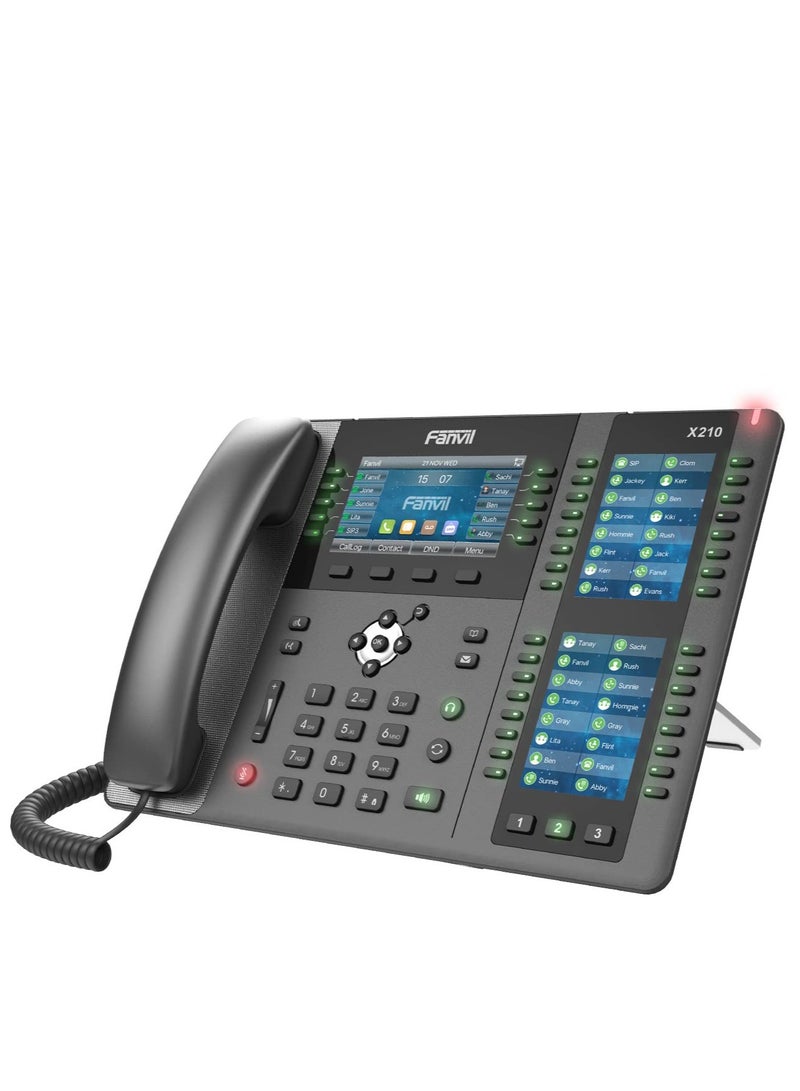 فانفيل Fanvil X210 Enterprise VoIP Phone For Business, Ip Phone Landline for Managers and Busy Office Professionals (Black) IP telephone for small and medium sized business - Image 2
