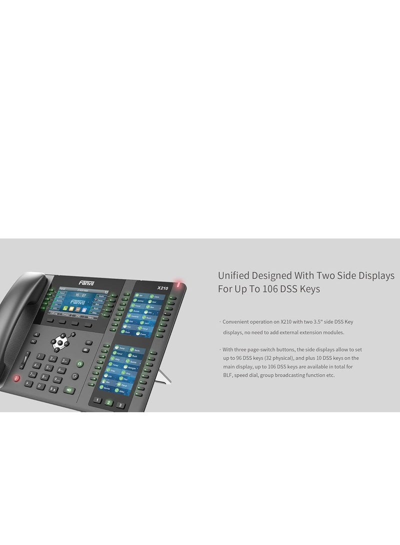 فانفيل Fanvil X210 Enterprise VoIP Phone For Business, Ip Phone Landline for Managers and Busy Office Professionals (Black) IP telephone for small and medium sized business - Image 5