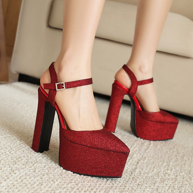 2024 Summer Style Style Thick High Heel Platform Women'S Shoes 32-43 Size Size Buckle Waterproof Platform Sandals - Image 4