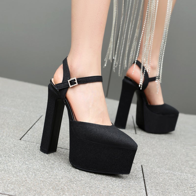 2024 Summer Style Style Thick High Heel Platform Women'S Shoes 32-43 Size Size Buckle Waterproof Platform Sandals - Image 3