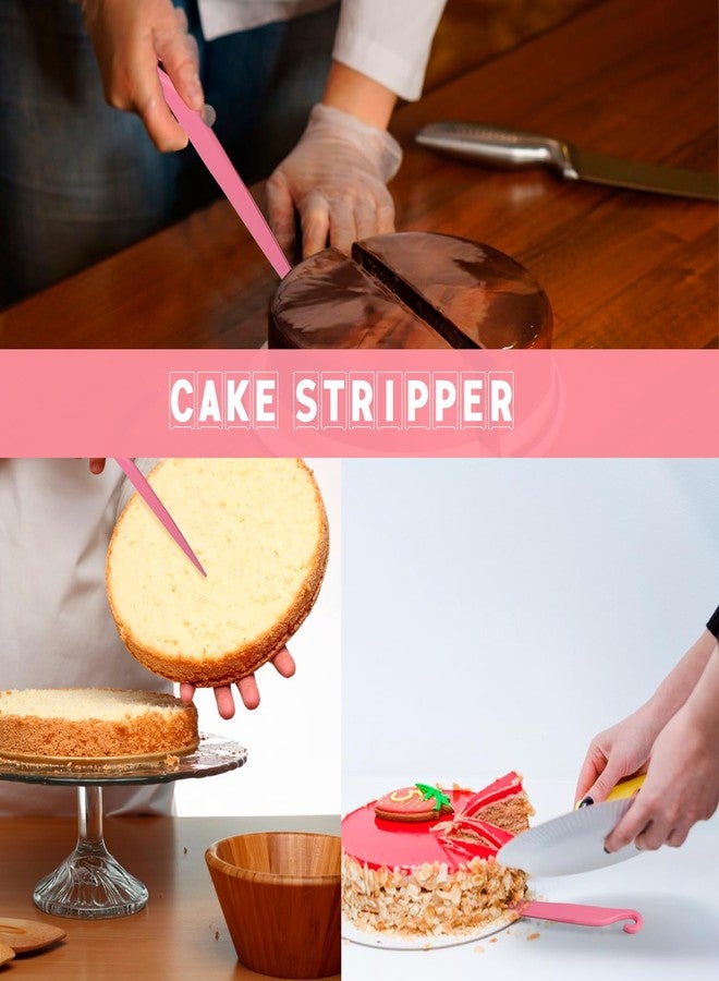 Motroce 9PCS Cake Scraper Set with Cake Scraper Smoother Set, Cake Decorating Comb, Icing Smoother Plastic Sawtooth,Cake Icing Kitchen Baking Cake Edge(Pink) - Image 5