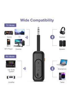 SYOSI Bluetooth 5.2 Transmitter Receiver, Receiver 2 in1 Wireless 3.5mm Bluetooth Adapter, Dual Connect, Noise Cancelling Aux Bluetooth Adapter for PC/TV/Car Sound System  - Image 5