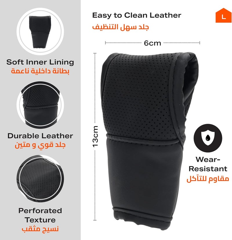 Car Gear Shift Cover - Universal Interior Gear Stick and Knob Protector with Adjustable Velcro, Breathable Anti-Slip Padded Design, Durable Black Car Accessory for Trucks, SUVs & Most Cars - Image 2