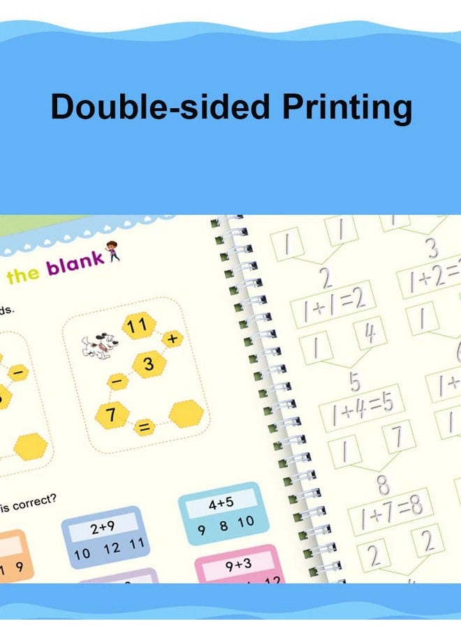 VGRASSP Magic Practice Copybook for Preschoolers, Number & Letter Tracing Book (4 Book + Pen + 10 Refill + Grip) - Image 3