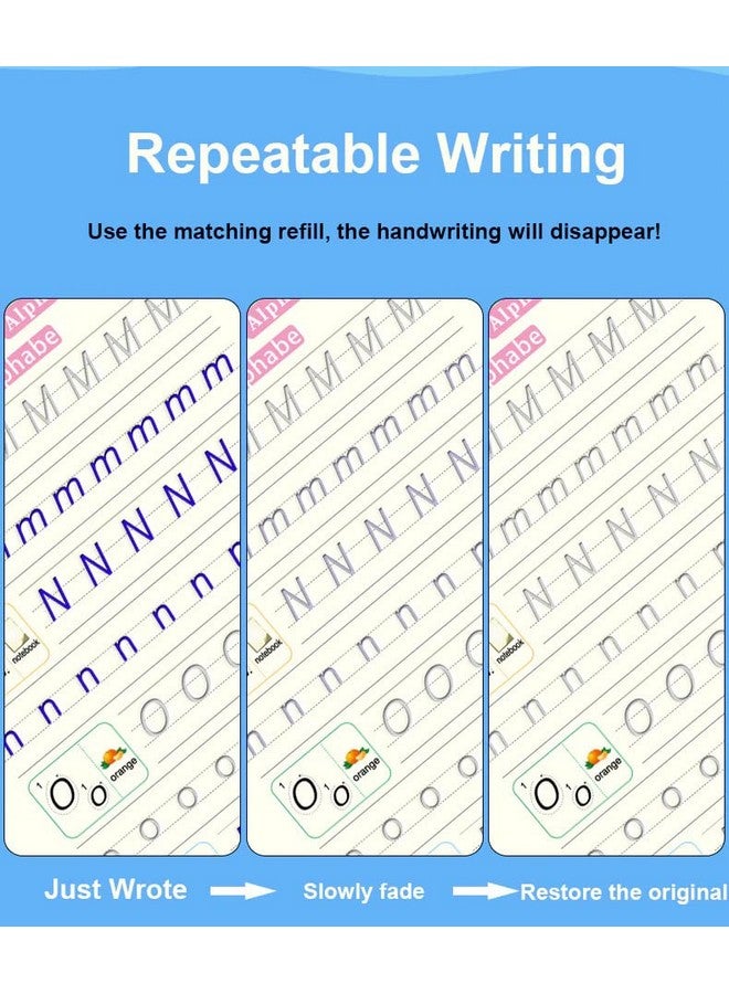 VGRASSP Magic Practice Copybook for Preschoolers, Number & Letter Tracing Book (4 Book + Pen + 10 Refill + Grip) - Image 4
