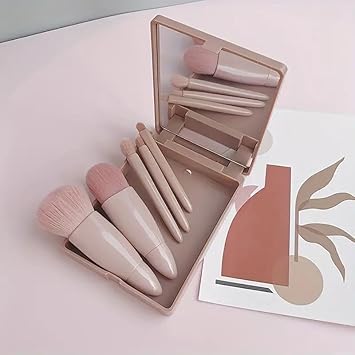 5x Kabuki Make up Brush Set Buffer Powder Contour Eyeshadow Makeup Brushes Mini size easy to carry for Travel nightout - Image 5