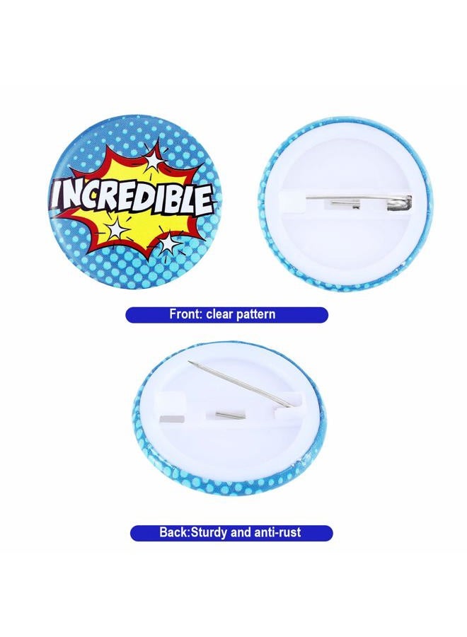 Grandslam 96 Pieces Recognition Pins Mini Button Pins Button Badge Encouraging Recognition Buttons Positive Badges Hero Buttons for Party Supplies, 8 Styles - Image 2