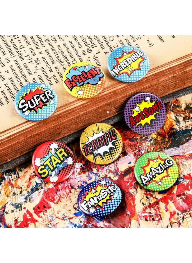 Grandslam 96 Pieces Recognition Pins Mini Button Pins Button Badge Encouraging Recognition Buttons Positive Badges Hero Buttons for Party Supplies, 8 Styles - Image 3