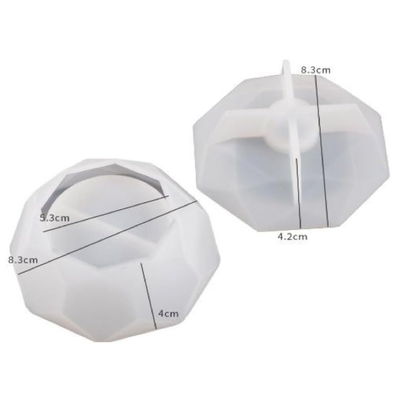 Eoast Resin Jar Mold with Lid, Silicone Storage Jewelry Candle Holder Container Mould for Casting Concrete Craft Decor (Diamond Cut) - Image 2