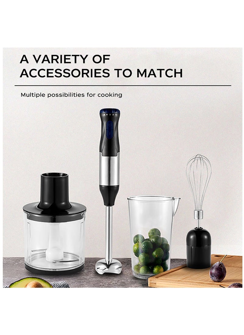 Generic 1000W 4 In 1 Stainless Steel Handheld Blender Multipurpose Blender Kit 5 Speeds with 700ML Mixing Cup and 500ML Meat Grinding Bowl  - Image 2