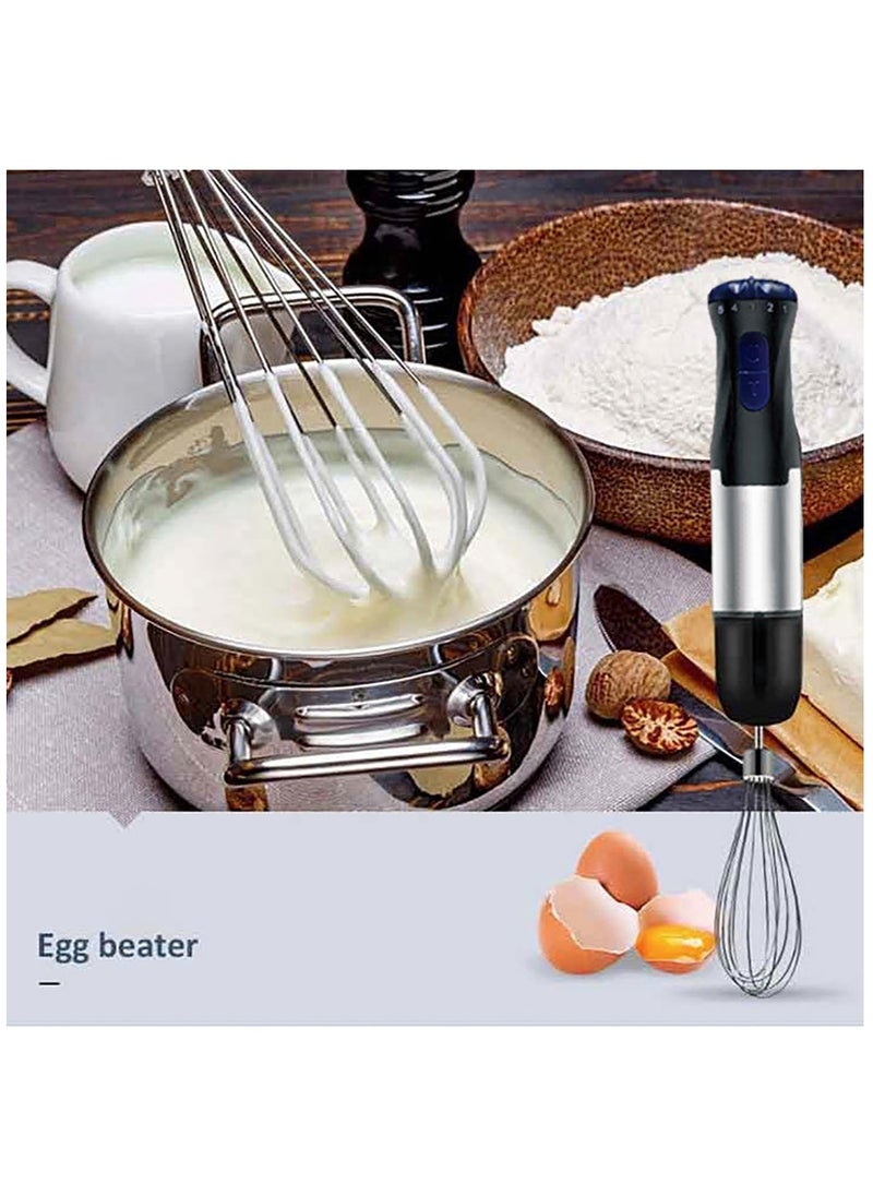 Generic 1000W 4 In 1 Stainless Steel Handheld Blender Multipurpose Blender Kit 5 Speeds with 700ML Mixing Cup and 500ML Meat Grinding Bowl  - Image 4