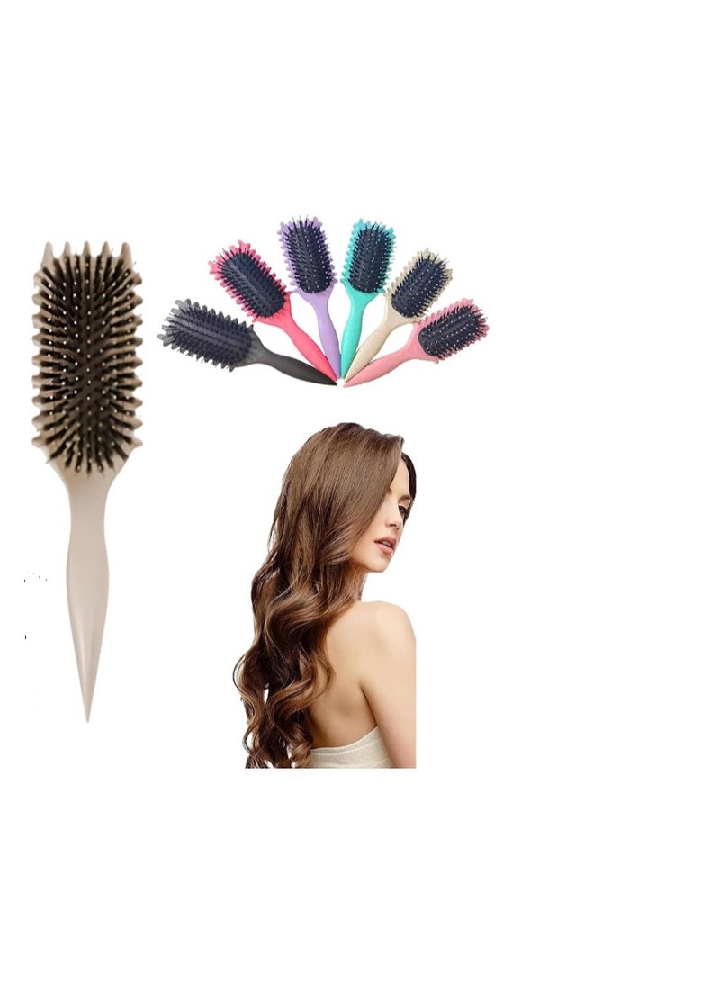 فرشاة تحديد التجعيدات 3 في 1، فرشاة تصفيف الشعر المجعد، تقلل من السحب والفصل المجعد، فرشاة تحديد تموجات الشعر، تشكيل وتحديد التجعيدات متعدد الالوان