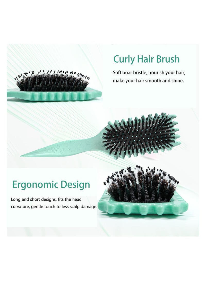 فرشاة تحديد التجعيدات 3 في 1، فرشاة تصفيف الشعر المجعد، تقلل من السحب والفصل المجعد، فرشاة تحديد تموجات الشعر، تشكيل وتحديد التجعيدات متعدد الالوان