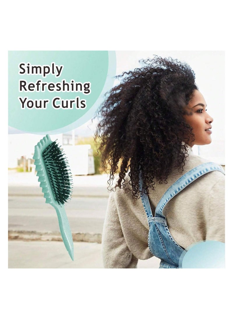 فرشاة تحديد التجعيدات 3 في 1، فرشاة تصفيف الشعر المجعد، تقلل من السحب والفصل المجعد، فرشاة تحديد تموجات الشعر، تشكيل وتحديد التجعيدات متعدد الالوان