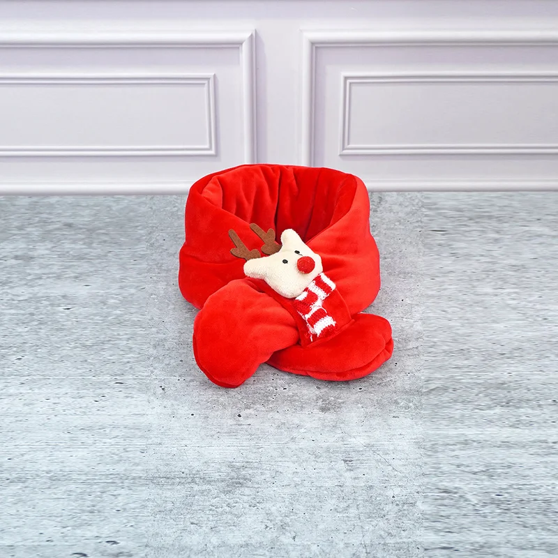ليتل سربرايز بوكس طقم قبعة شتوية للأطفال بتصميم غزال الرنة الأحمر مع وشاح طويل متناسق