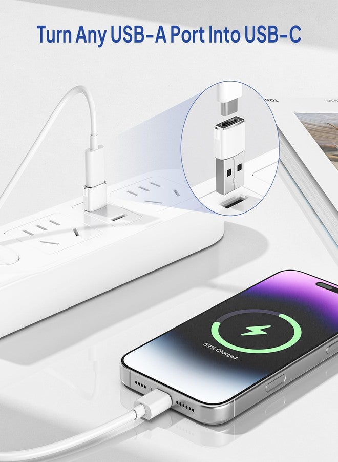 Elebase Adapter USB A to USB C for Airpods 4, Type C Female to A Male 4 Pieces Charging Cable Adapter for iPhone 16 15 14 Pro Plus Max, Samsung S24 S23 S22 A54 Ultra, iPad 11 Air 5 Mini 5 6 7, Galaxy Tab S9 - Image 2