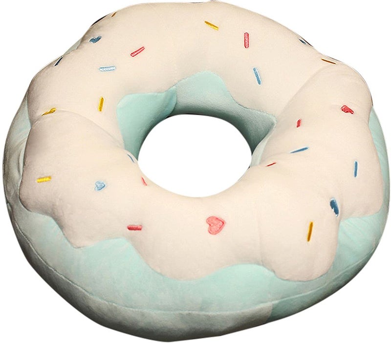 ChezMax Round Donut Pillow 16 Inch Soft Decorative Print Doughnut Shaped Seat Pad Cushion Comfortable Plush Funny Cute Food Stuffed Throw Pillow for Adult Couch Floor Chair Sofa Office