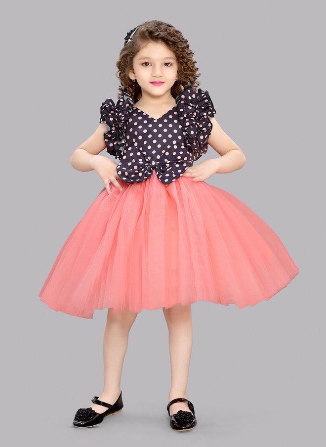 PinkChick فستان بنمط بولكا دوت مناسب وواسع للفتيات - Image 1