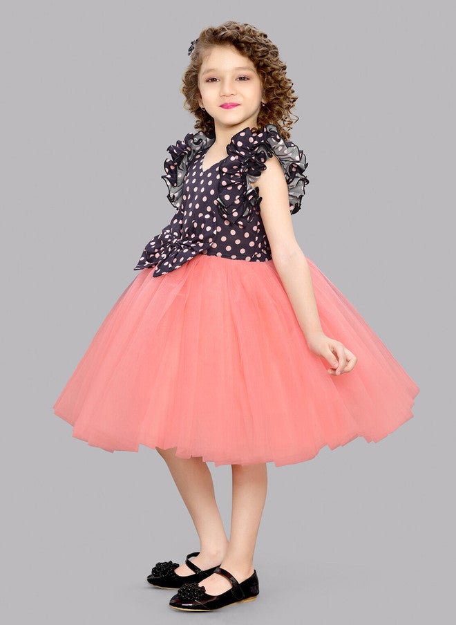 PinkChick فستان بنمط بولكا دوت مناسب وواسع للفتيات - Image 4