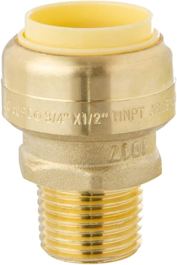 iSpring LittleWell ACPF12MPT8 Brass 34 PushFit X 12 NPT Male Pipe Thread Coupling - Image 1