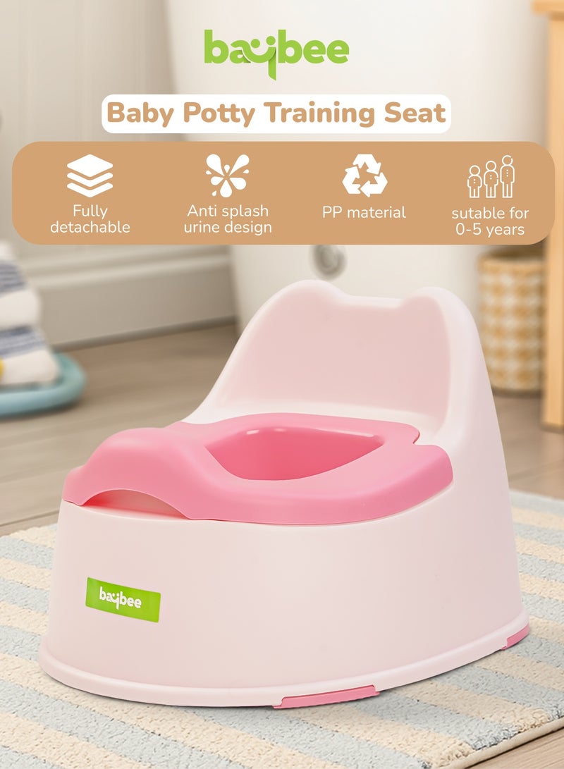 Baybee Baby Potty Training Seats | Potty seat for Kids-Potty Toilet Seat with Removable Tray, Soft Cushion & Cleaning Brush | Toddler Toilet Seat 0 to 5 years Boys & Girls (Pink) - Image 5