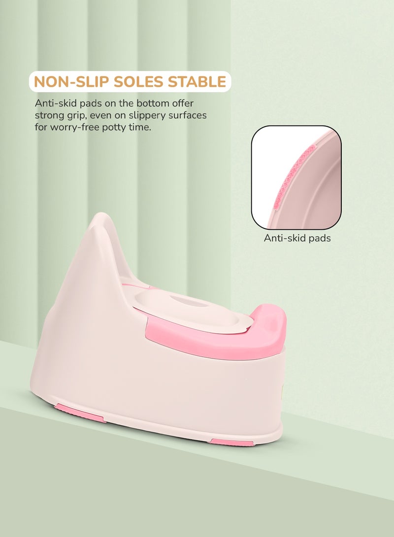 Baybee Baby Potty Training Seats | Potty seat for Kids-Potty Toilet Seat with Removable Tray, Soft Cushion & Cleaning Brush | Toddler Toilet Seat 0 to 5 years Boys & Girls (Pink) - Image 4
