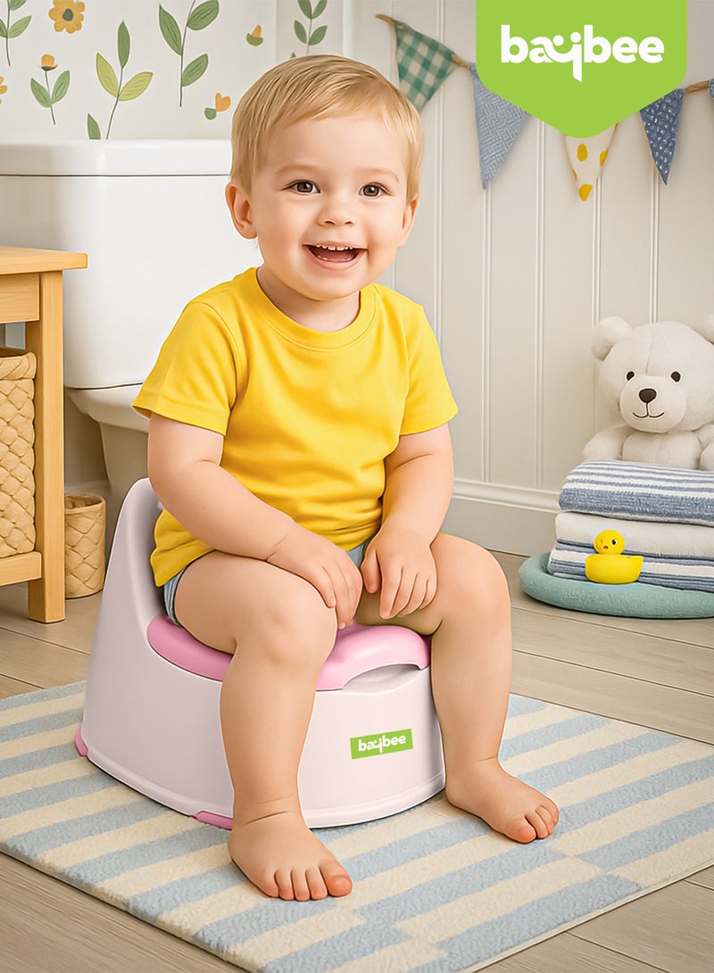 Baybee Baby Potty Training Seats | Potty seat for Kids-Potty Toilet Seat with Removable Tray, Soft Cushion & Cleaning Brush | Toddler Toilet Seat 0 to 5 years Boys & Girls (Pink) - Image 2