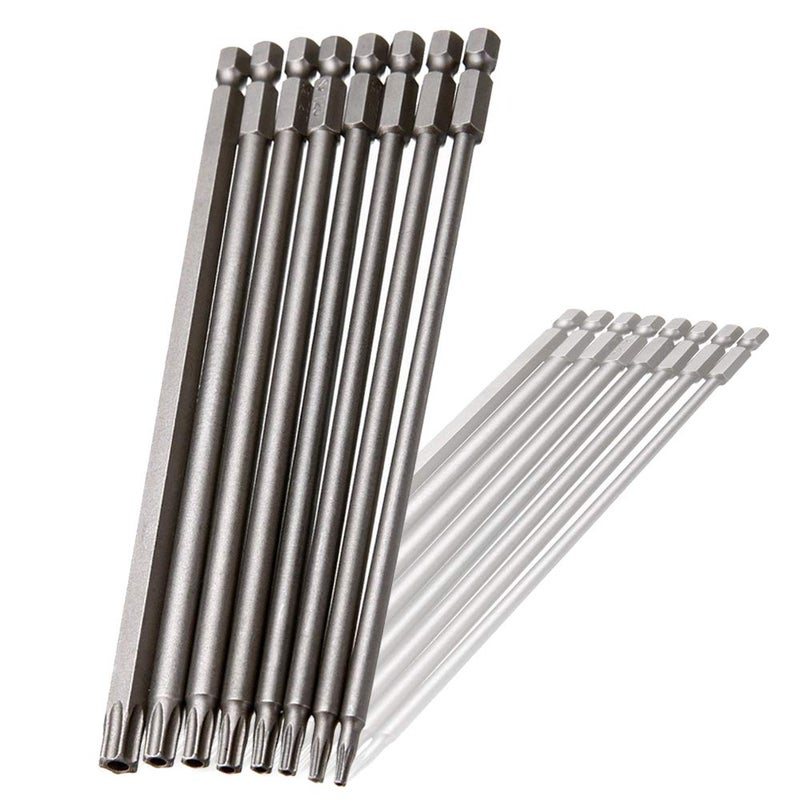 Wolfride Torx Head Screwdriver Bit Set 1/4 Inch Hex Shank Torx Head Drill Bits T8 T10 T15 T20 T25 T27 T30 T40 Magnetic Torx Bit set S2 150mm Length - Image 5