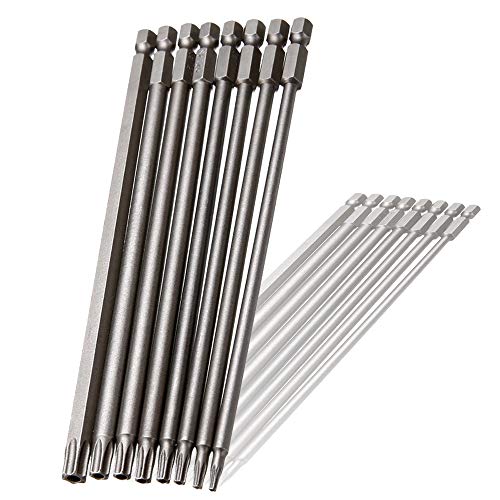 Wolfride Torx Head Screwdriver Bit Set 1/4 Inch Hex Shank Torx Head Drill Bits T8 T10 T15 T20 T25 T27 T30 T40 Magnetic Torx Bit set S2 150mm Length - Image 1