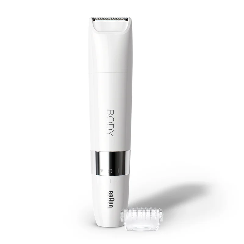 BRAUN Body Mini Hair Trimmer, Compact Wet & Dry Body Hair Remover with Trimming Comb - BS 1000 White