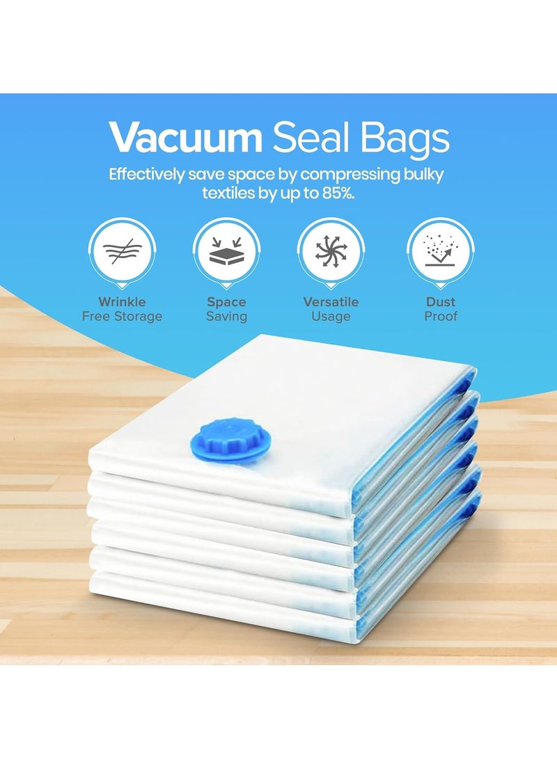 TNM Reusable Vacuum Storage Bags – Space Saver Bags 7 Pack (1 Large, 2 Medium, 2 Small) with 2 Hand Pumps | Compression Bags for Clothes | travel storage bags | vacuum seal bags | Reusable Sealer Storage Bag - Image 3