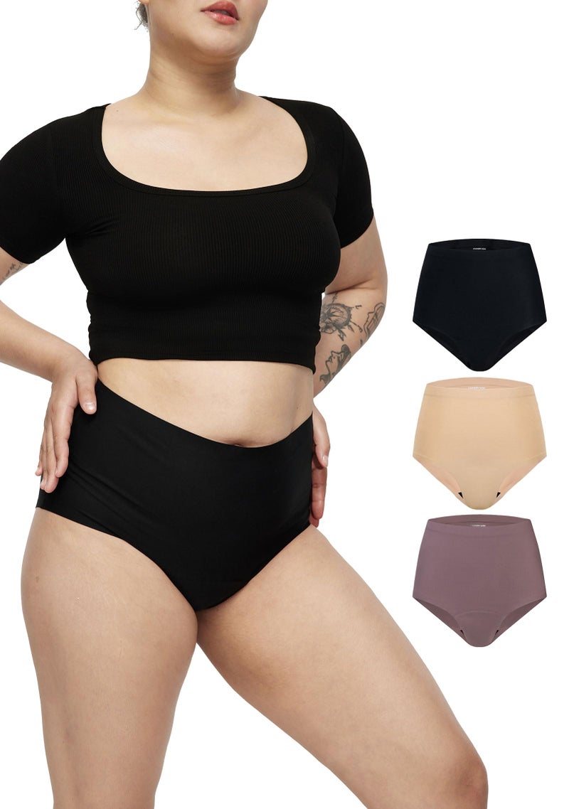 STRAWBERRY WEEKS LEAKPROOF20 High Waist Ultimate Absorbency Incontinence Underwear for Women Holds 10 Tampons Period Underwear Heavy Flow Postpartum Leak Proof Panties LXL 3Multi