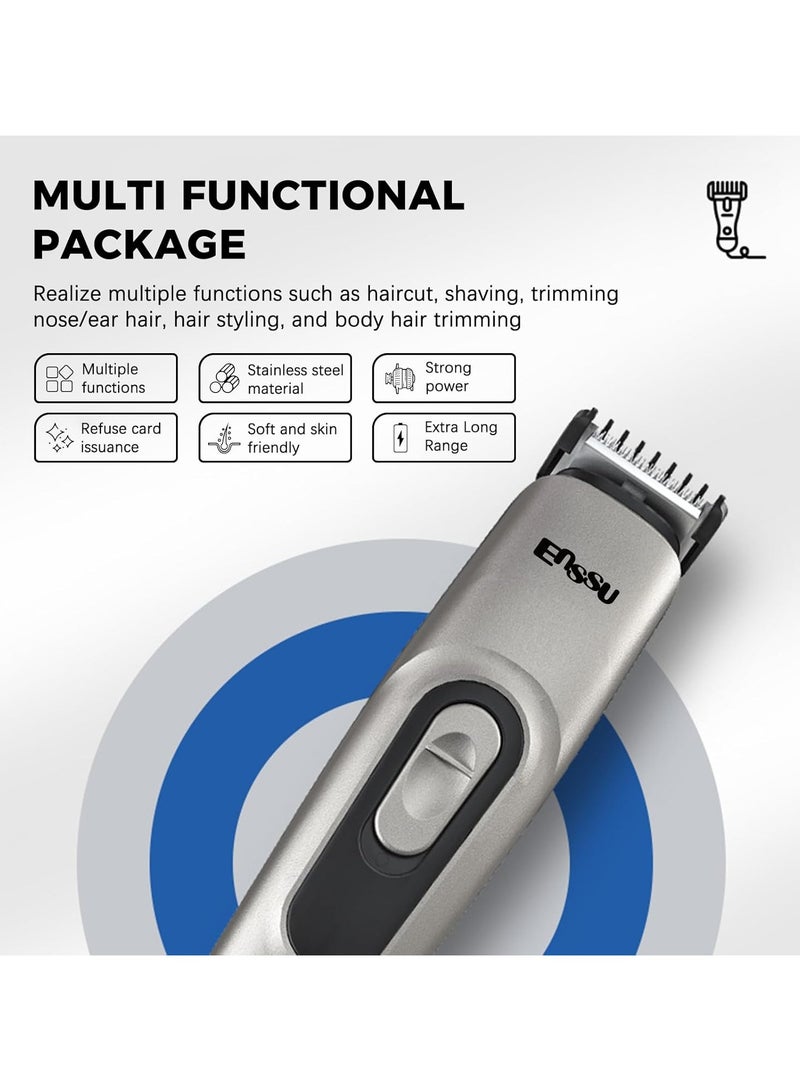 ENSSU Hair Trimmer for Men, 6-in-1 Cordless Body Grooming Kit with Hair Clippers, Beard, Ear & Nose Trimmer, Rechargeable Electric Razor Shaver - Image 2