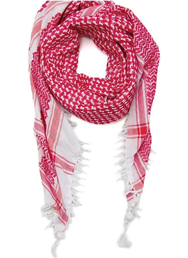 QUESERA Red Shemagh Scarf Keffieh Kafiya Traditional Arab Checkered Shawl Neck Head Wrap  - Image 3