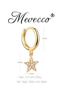 Mevecco Women Gold Huggie Hoop Earrings Dangle Drop 14K Gold Filled Small Boho Beach Simple Delicate Handmade Hypoallergenic Jewelry Gift  - Image 4