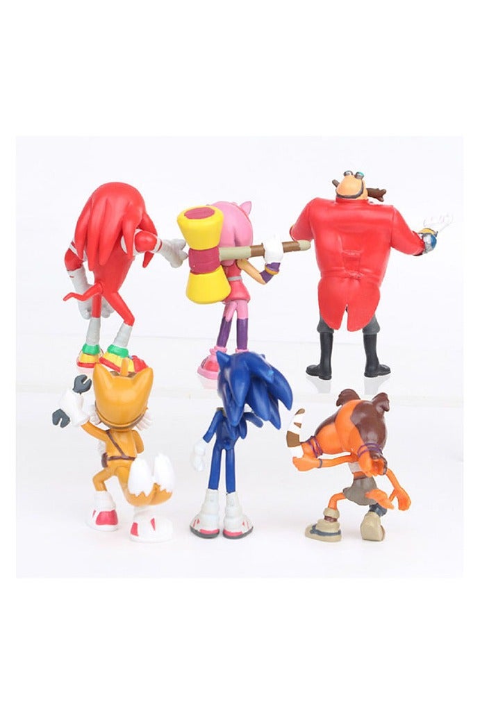 6-Piece Sonic The Hedgehog Figure Toy Set,Birthday Party Cake Toppers For Sonic the Hedgehog, Theme Party Supplies - Image 5