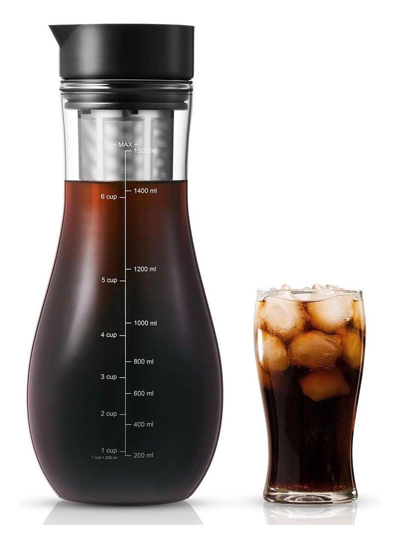 Soulhand Soulhand Cold Brew Coffee Maker Iced Coffee Maker with Airtight Lid Cold Brew Pitcher with Removable Stainless Steel Filter for Ready To Drink Iced Coffee Hot Tea Fruit Beverage Brewing 1.5L  - Image 1
