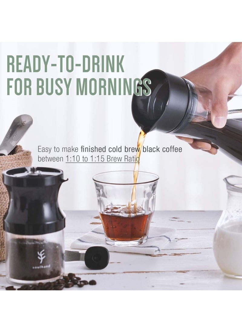 Soulhand Soulhand Cold Brew Coffee Maker Iced Coffee Maker with Airtight Lid Cold Brew Pitcher with Removable Stainless Steel Filter for Ready To Drink Iced Coffee Hot Tea Fruit Beverage Brewing 1.5L  - Image 5