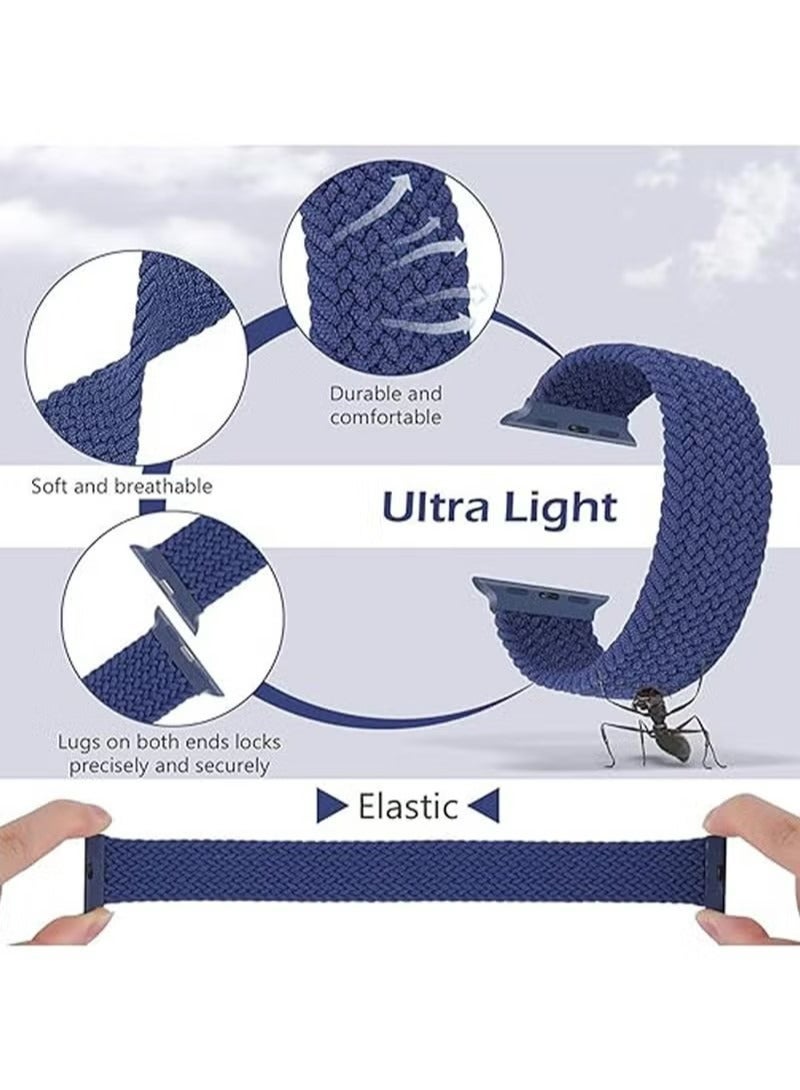 X-level Bands Compatible with Apple Watch 38mm 40mm 41mm Series 9/8/7/SE/6/5/4/3/2/1 IWatch Ultra/Ultra 2/Braided Women men, Stretchy Woven Nylon Elastic scrunchie Strap Wristbands L - Image 3