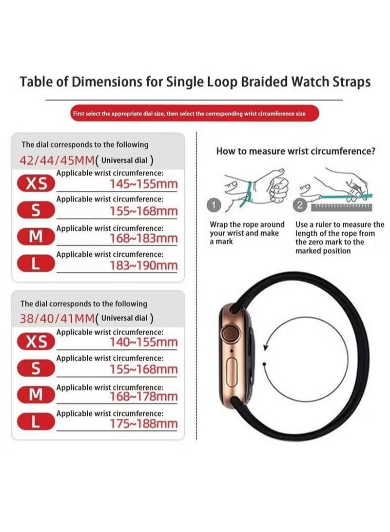 X-level Bands Compatible with Apple Watch 38mm 40mm 41mm Series 9/8/7/SE/6/5/4/3/2/1 IWatch Ultra/Ultra 2/Braided Women men, Stretchy Woven Nylon Elastic scrunchie Strap Wristbands L - Image 2