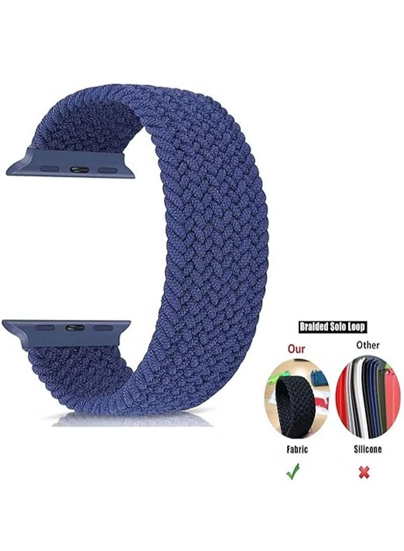 X-level Bands Compatible with Apple Watch 38mm 40mm 41mm Series 9/8/7/SE/6/5/4/3/2/1 IWatch Ultra/Ultra 2/Braided Women men, Stretchy Woven Nylon Elastic scrunchie Strap Wristbands L - Image 4