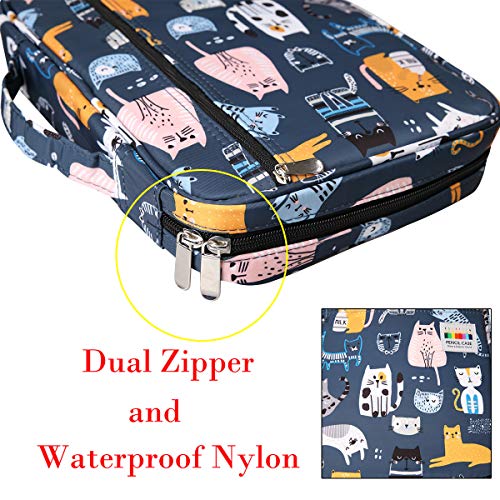 BOMKEE Coloring Pencil Case 220 Slots Pencils/Gel Pens Organizer Waterproof Travel Case Zipper Carrying Portable Pencil Markers Pen Holder Bag for Painter Writers (Sports Cat) - Image 5