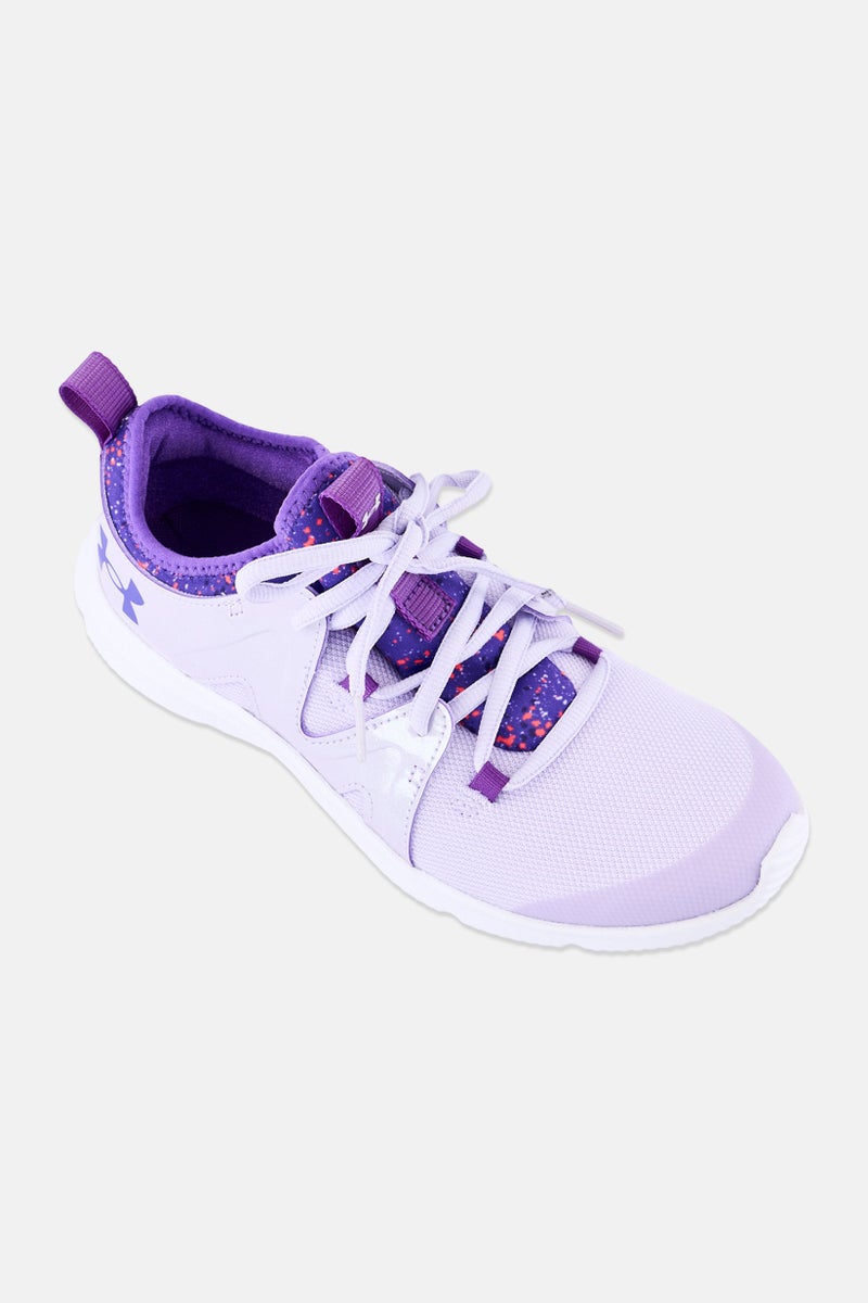 UNDER ARMOUR أحذية جري للبنات غير محدودة 3.0 مزودة بأربطة، بنفسجي - Image 1